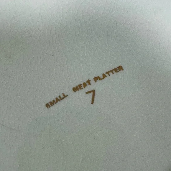 Antique Victorian Floral Oblong Porcelain Platter Stamped “Small Meat Platter 7” - Picture 6 of 7